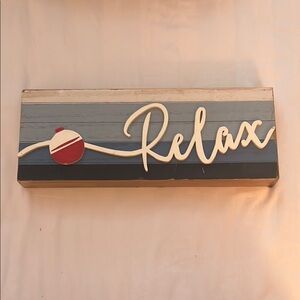NWT Relax Wall Art with Blue and Red Accents